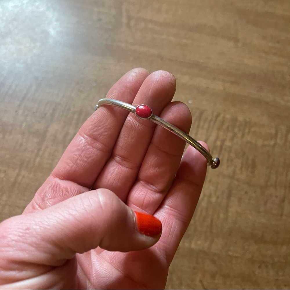 Sterling Silver Multiple Colored Stone Bracelet - image 1